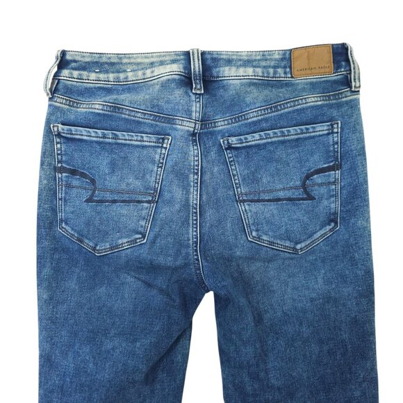 American Eagle Super Stretch Hi Rise Jegging Womens 8 Jeans Denim Distressed - Picture 11 of 15